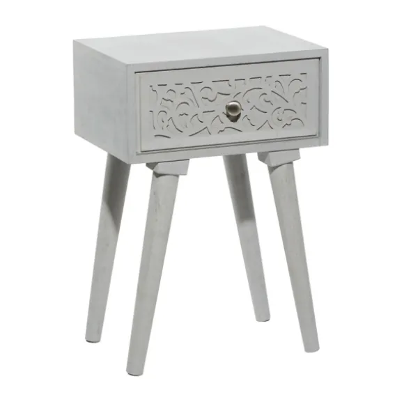 Kirkland's Home Accent & End Tables-Wood Scroll Drawer Accent Table