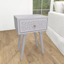 Kirkland's Home Accent & End Tables-Wood Scroll Drawer Accent Table
