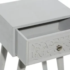 Kirkland's Home Accent & End Tables-Wood Scroll Drawer Accent Table
