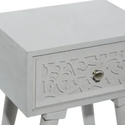 Kirkland's Home Accent & End Tables-Wood Scroll Drawer Accent Table