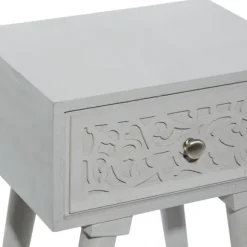 Kirkland's Home Accent & End Tables-Wood Scroll Drawer Accent Table