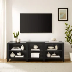 Kirkland's Home Tv Stands & Media Consoles-Wood 6-Shelf Media Cabinet