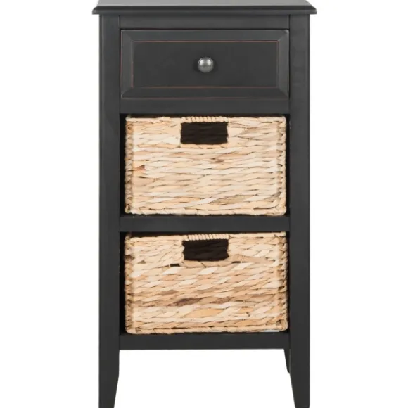 Kirkland's Home Accent & End Tables-Wood Side Table With Baskets