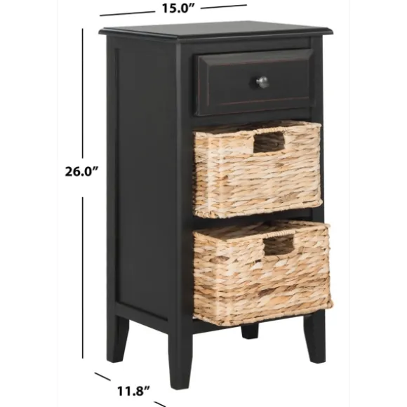 Kirkland's Home Accent & End Tables-Wood Side Table With Baskets