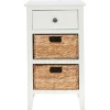 Kirkland's Home Accent & End Tables-Wood Side Table With Baskets