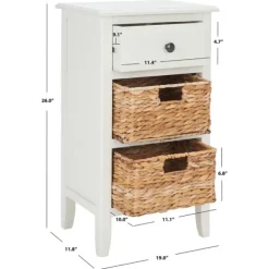 Kirkland's Home Accent & End Tables-Wood Side Table With Baskets
