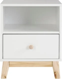 Kirkland's Home Nightstands-Wood Single Drawer Footed Nightstand