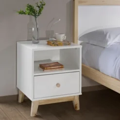 Kirkland's Home Nightstands-Wood Single Drawer Footed Nightstand