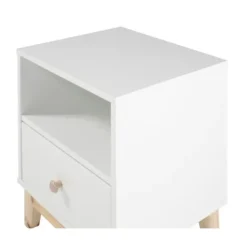 Kirkland's Home Nightstands-Wood Single Drawer Footed Nightstand