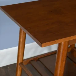 Kirkland's Home Coffee Tables-Wood Slatted Bottom Shelf Coffee Table