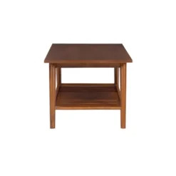 Kirkland's Home Coffee Tables-Wood Slatted Bottom Shelf Coffee Table