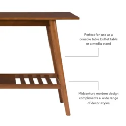 Kirkland's Home Console Tables-Wood Slatted Bottom Shelf Console Table