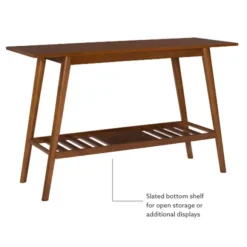 Kirkland's Home Console Tables-Wood Slatted Bottom Shelf Console Table
