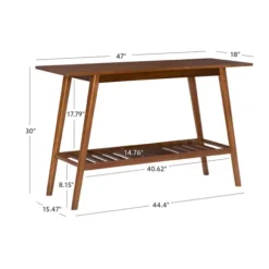 Kirkland's Home Console Tables-Wood Slatted Bottom Shelf Console Table