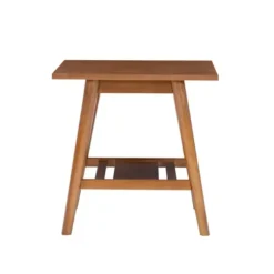 Kirkland's Home Accent & End Tables-Wood Slatted Bottom Shelf Side Table