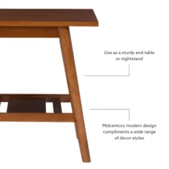 Kirkland's Home Accent & End Tables-Wood Slatted Bottom Shelf Side Table