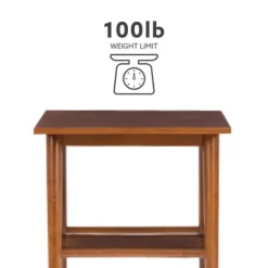 Kirkland's Home Accent & End Tables-Wood Slatted Bottom Shelf Side Table