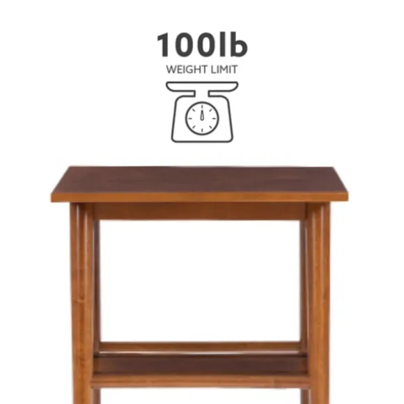 Kirkland's Home Accent & End Tables-Wood Slatted Bottom Shelf Side Table