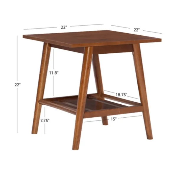 Kirkland's Home Accent & End Tables-Wood Slatted Bottom Shelf Side Table