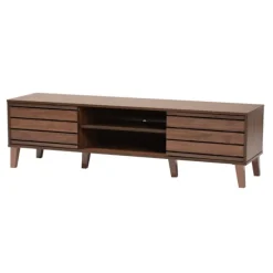Kirkland's Home Tv Stands & Media Consoles-Wood Slatted Midcentury Tv Stand