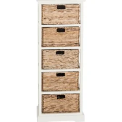 Kirkland's Home Bookshelves-Wood 5-Tier Basket Storage Shelf