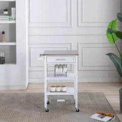 Kirkland's Home Kitchen Islands & Bar Carts-Wood 2-Tier Kitchen Cart