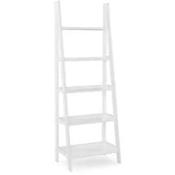 Kirkland's Home Bookshelves-Wood 5-Tier Ladder Bookshelf