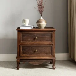 Kirkland's Home Nightstands-Wood Traditional 2-Drawer Nightstand