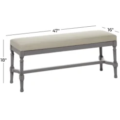 Kirkland's Home Benches & Ottomans-Wood Upholstered Burlap Seat Bench