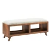 Kirkland's Home Benches & Ottomans-Wood Upholstered Seat Open Storage Bench
