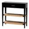Kirkland's Home Console Tables-Wood Woven Shelves Console Table