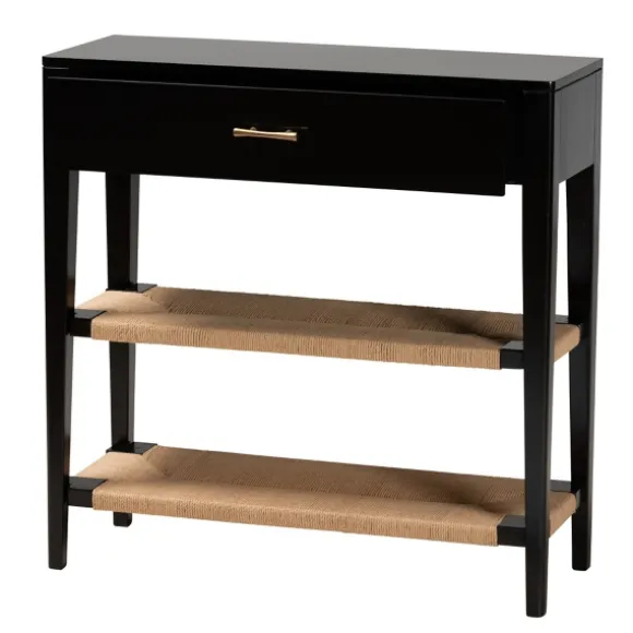 Kirkland's Home Console Tables-Wood Woven Shelves Console Table