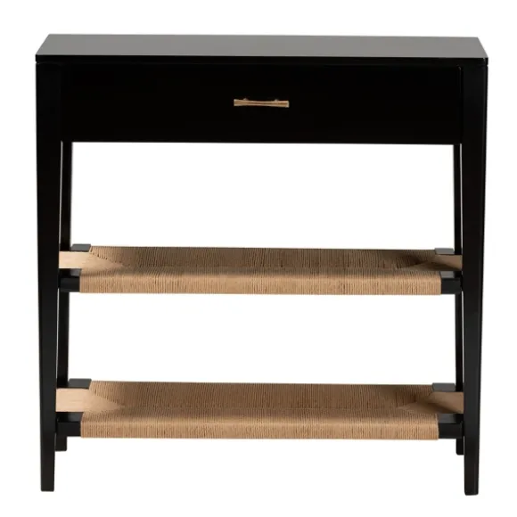 Kirkland's Home Console Tables-Wood Woven Shelves Console Table