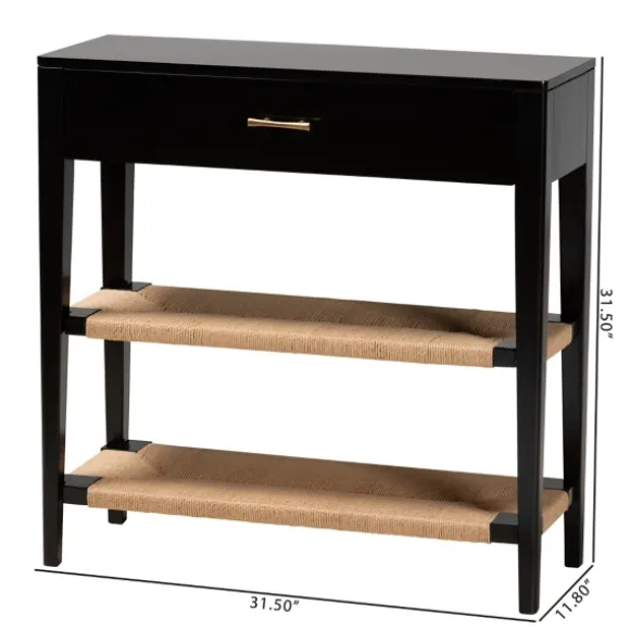 Kirkland's Home Console Tables-Wood Woven Shelves Console Table