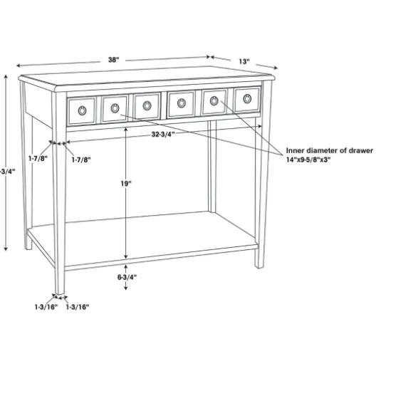 Kirkland's Home Console Tables-Wooden Console Table With Double Drawers