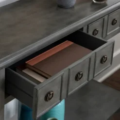 Kirkland's Home Console Tables-Wooden Console Table With Double Drawers