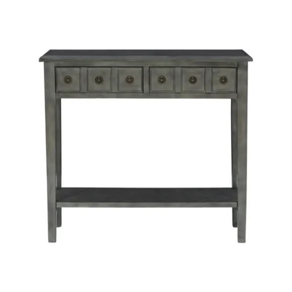 Kirkland's Home Console Tables-Wooden Console Table With Double Drawers