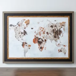 Kirkland's Home Framed Art-World Map Natural Framed Art Print