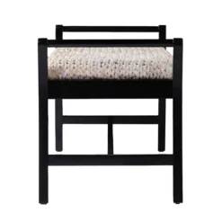 Kirkland's Home Benches & Ottomans-Woven Hyacinth And Black Wood Bench