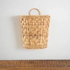 Kirkland's Home Wall Storage-Woven Hyacinth Wall Pocket