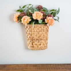 Kirkland's Home Wall Storage-Woven Hyacinth Wall Pocket