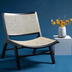 Kirkland's Home Accent Chairs-Woven Rattan Low-Slung Accent Chair