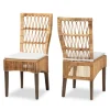 Kirkland's Home Dining Chairs-Woven Rattan White Cushion Dining Chairs, Set Of 2