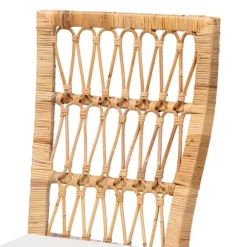 Kirkland's Home Dining Chairs-Woven Rattan White Cushion Dining Chairs, Set Of 2