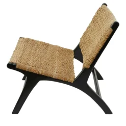 Kirkland's Home Accent Chairs-Woven Seagrass And Teakwood Accent Chair