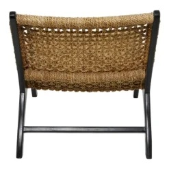 Kirkland's Home Accent Chairs-Woven Seagrass And Teakwood Accent Chair