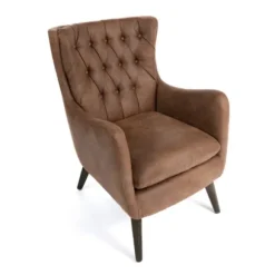 Kirkland's Home Accent Chairs-Wyatt Chester Faux Leather Accent Chair