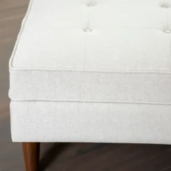 Kirkland's Home Benches & Ottomans-Wyatt Ecru Woven Ottoman