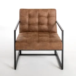 Kirkland's Home Accent Chairs-Wyatt Faux Leather Accent Chair