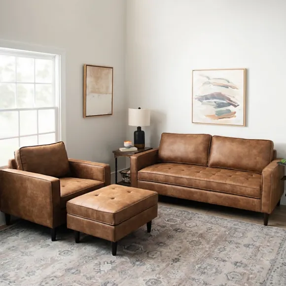 Kirkland's Home Benches & Ottomans-Wyatt Faux Leather Ottoman